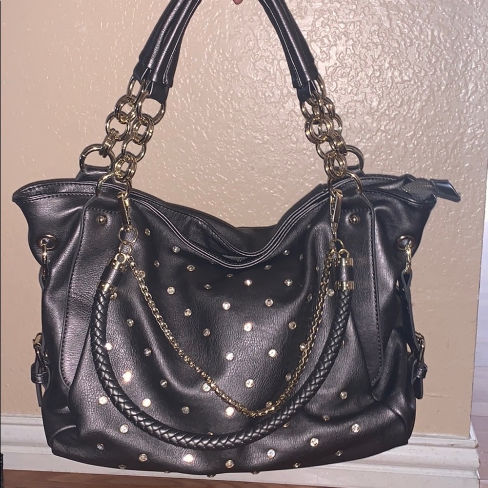 Grey & Gold Studded Purse